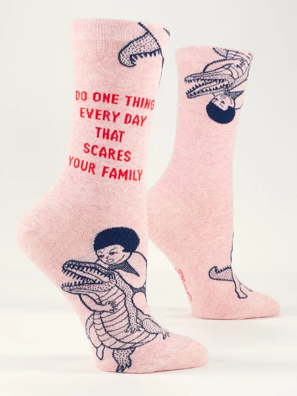 Soft fuzzy socks for relaxation-Do One Thing Every Day That Scares Your Family W-Crew Socks