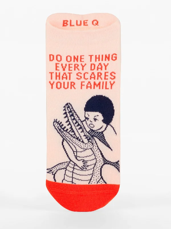 Anti-slip crew socks for pilates-Do One Thing Every Day That Scares Your Family Sneaker Socks