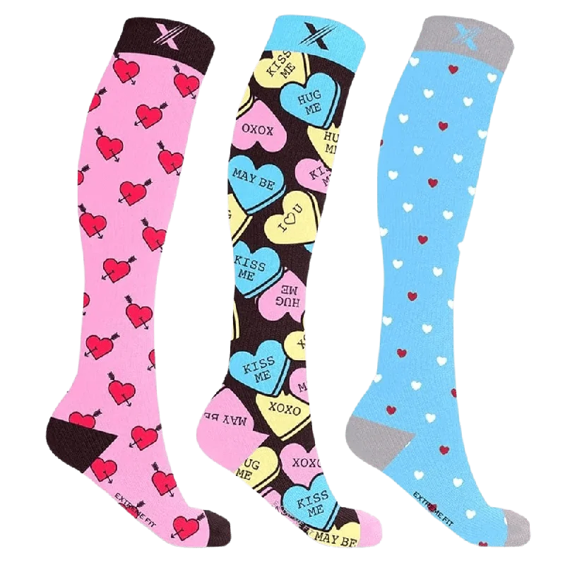 Non-skid socks for home use-Sweethearts (3-Pairs)