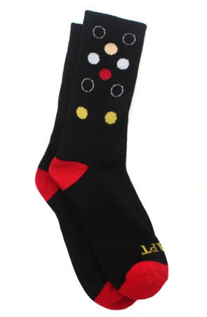 Contemporary crew socks for men-Dot Matrix (Black Socks)