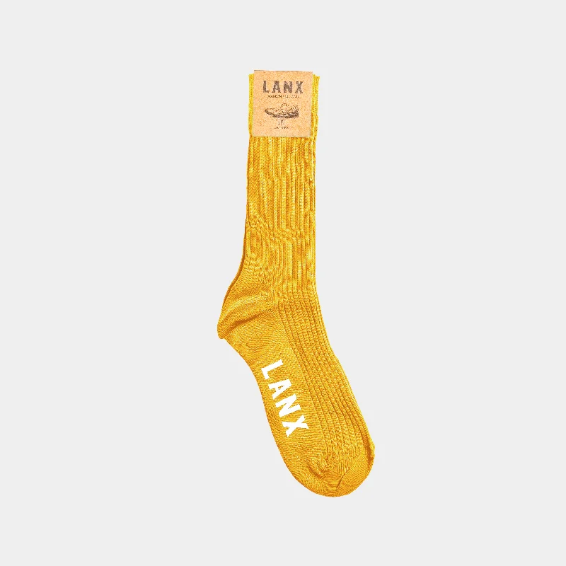 Thin dress crew socks for formal wear-DRESS SOCK / GOLD