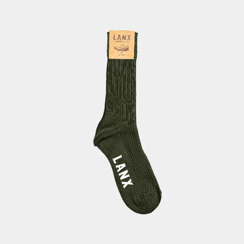 Custom embroidered crew socks for branding-DRESS SOCK / KHAKI