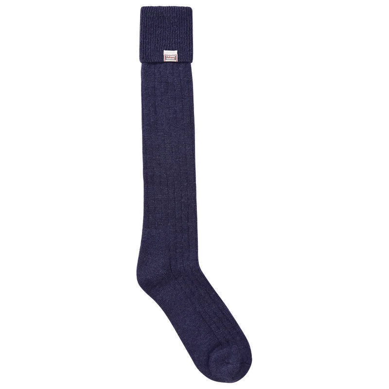 Long compression ankle socks for circulation-Dubarry Alpaca Ladies Boot Socks - Navy