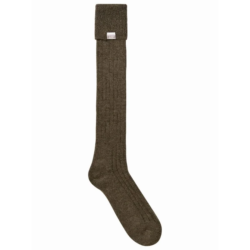 Custom logo crew socks for branding-Dubarry Alpaca Ladies Boot Socks - Olive