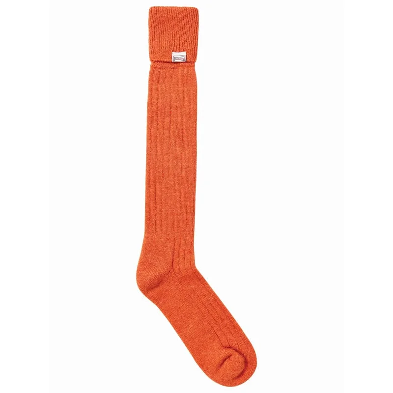 Long compression socks for circulation-Dubarry Alpaca Ladies Boot Socks - Terracotta