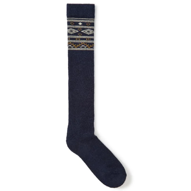 Thin dress ankle socks for suits-Dubarry Rolestown Fairisle Ladies Alpaca Boot Socks - Navy