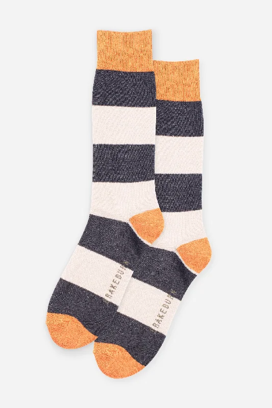 Small wool ankle socks for infants-Ecru Stripe Socks