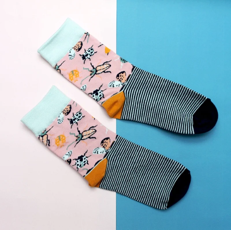 Grip crew socks for yoga-Eden "Insect" Socks