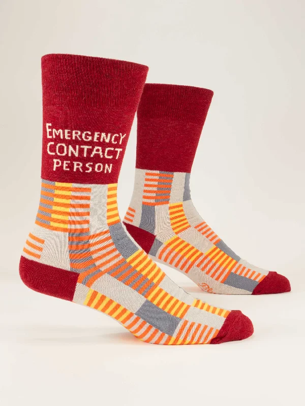 Thick winter crew socks for snow-Emergency Contact Person M-Crew Socks