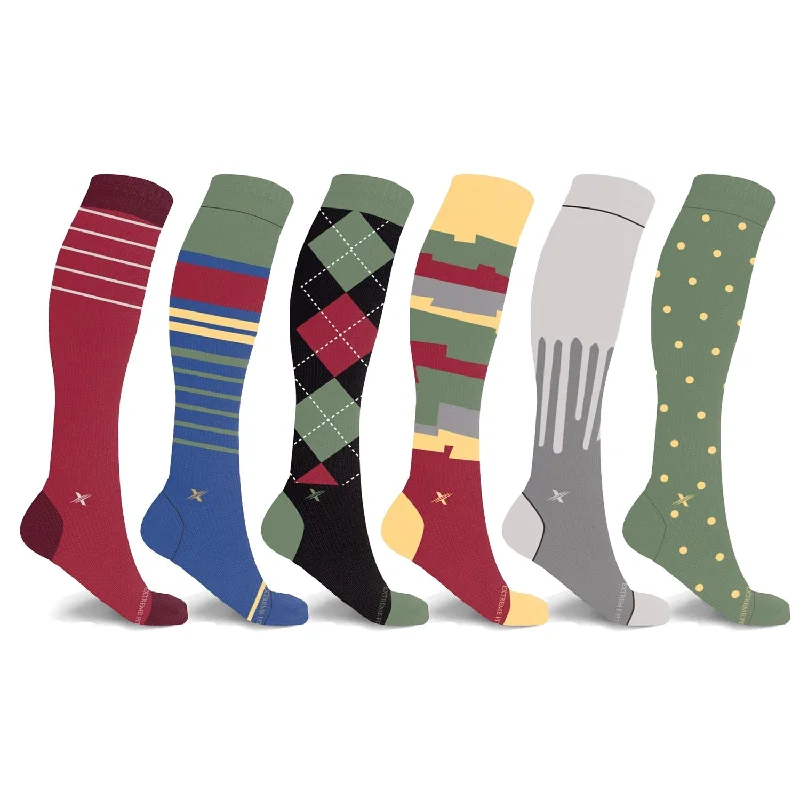 Colorful ankle socks for fashion-Everyday Wear Compression Socks (6-Pairs)