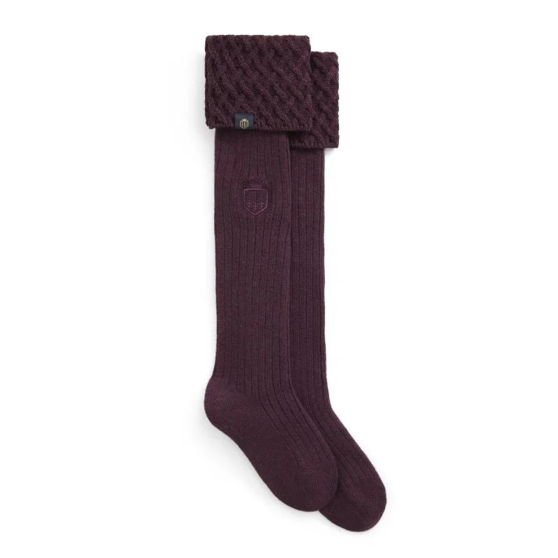 Small wool ankle socks for infants-Fairfax & Favor Explorer Merino Wool Ladies Sock - Plum