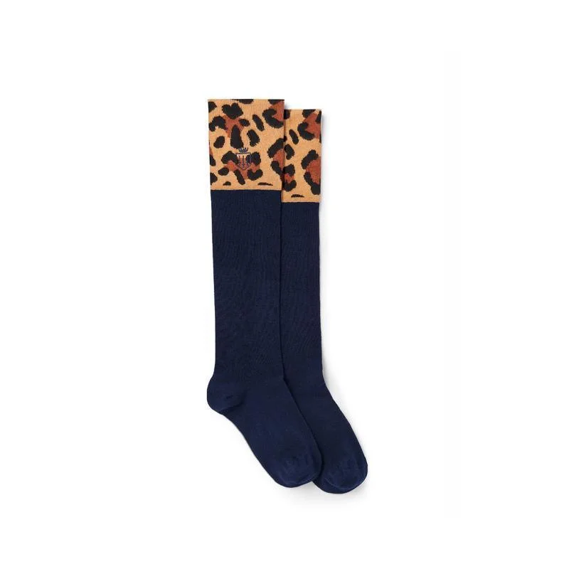 Luxury merino ankle socks for softness-Fairfax & Favor Ladies Boot Socks (UK 4 - 8) - Leopard