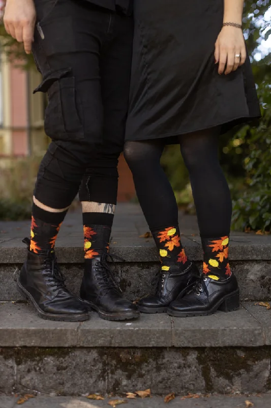 Non-skid crew socks for safety-Fall Leaves Crew