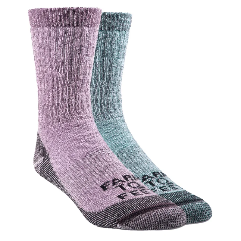 Plush crew socks for bedtime-Farm to Feet Womens Boulder 2-Pair Full Cushion Hiking Socks