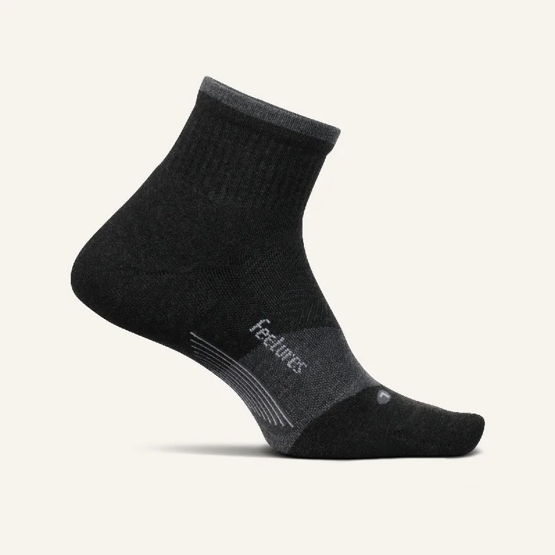 Thick outdoor crew socks for camping-Feetures Elite Trail Max Cushion Quarter Socks