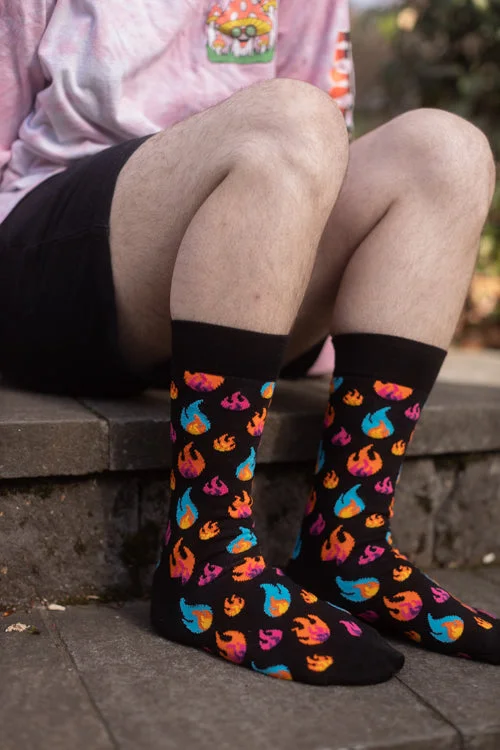 Long compression socks for circulation-Flames Crew