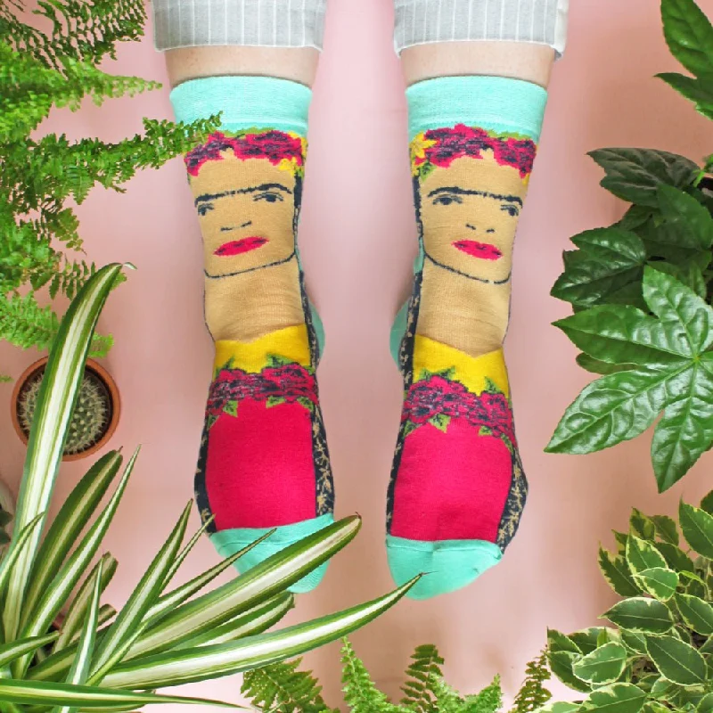 Luxury merino ankle socks for premium-Frida Kahlo Printed Socks