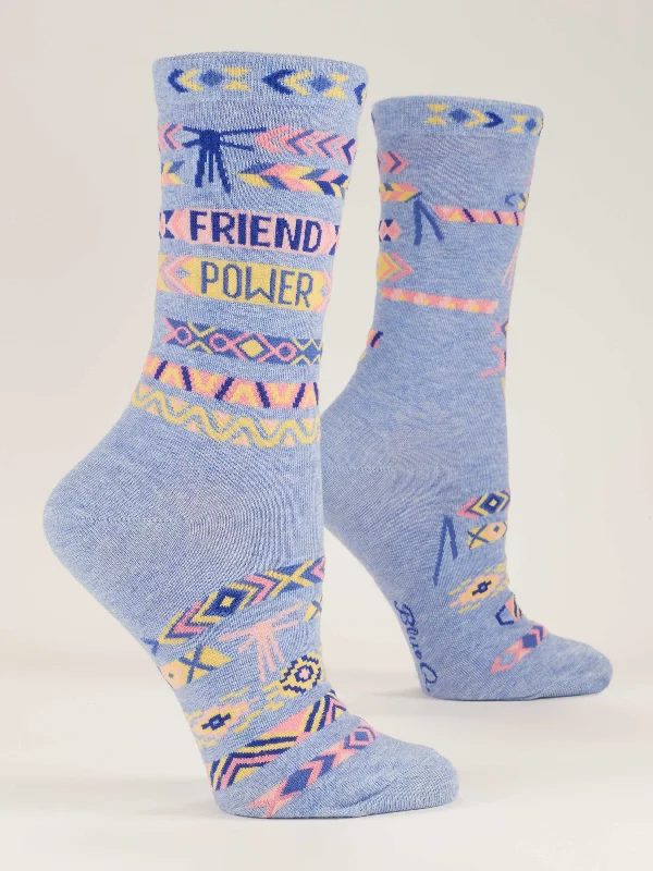 Funny crew socks for quirky style-Friend Power W-Crew Socks