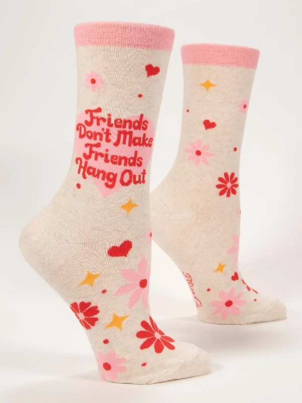 Small wool ankle socks for infants-Friends Don't Make Friends Hang Out W-Crew Socks