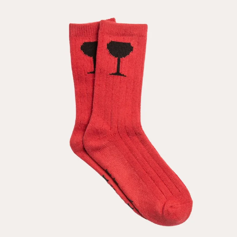 Long compression ankle socks for circulation-Fun Socks (Crimson)