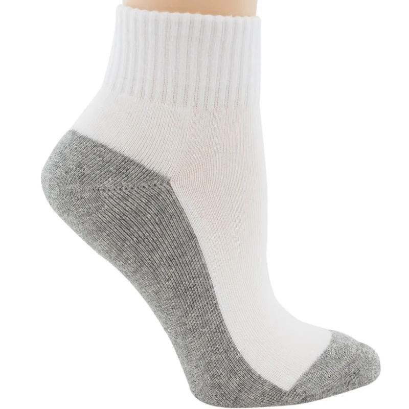 Minimalist white crew socks for subtle-Girl's & Women's Sport Quarter Socks 3-pair pack 31172