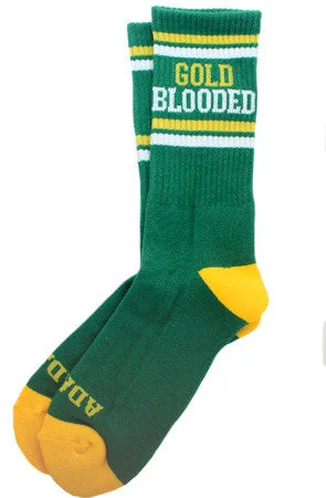 Funny socks for quirky style-Gold Blooded (Green Socks)