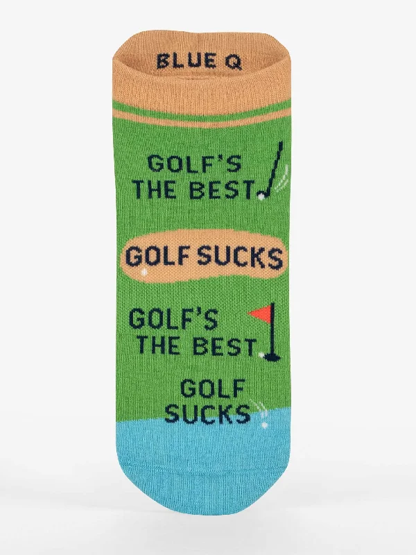 Small wool crew socks for babies-Golf's The Best. Golf Sucks. Golf's The Best. Golf Sucks. Sneaker Socks