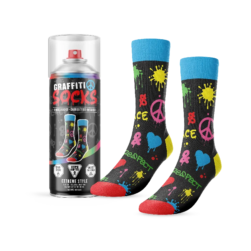 Fluffy crew socks for cozy feel-Graffiti Spray Paint Socks