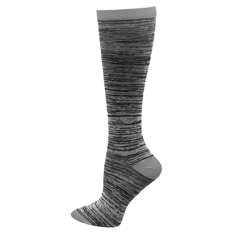 Large knee-high socks for fashion-Gray Marl Fashion Compression Socks 94659