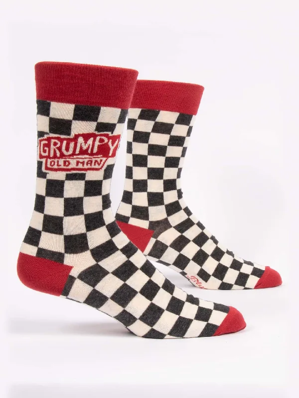 Vintage striped ankle socks for nostalgia-Grumpy Old Man M-Crew Socks