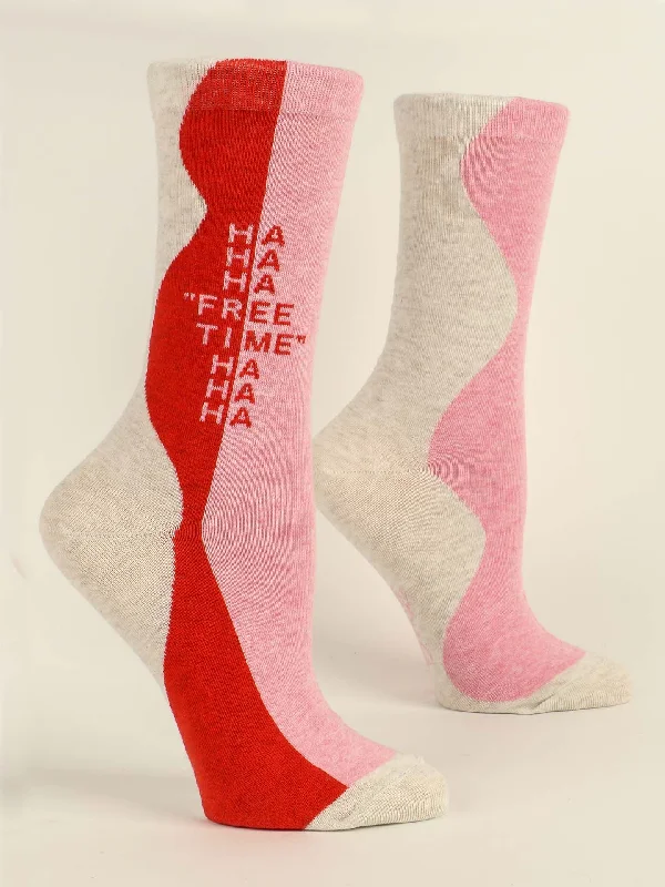 Anti-slip ankle socks for pilates-Ha Ha Ha Free Time Ha Ha Ha W-Crew Socks