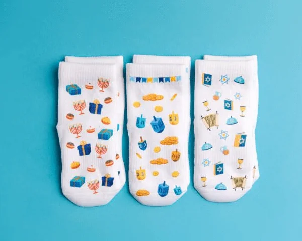 Vintage patterned ankle socks for style-Hanukkah Collection