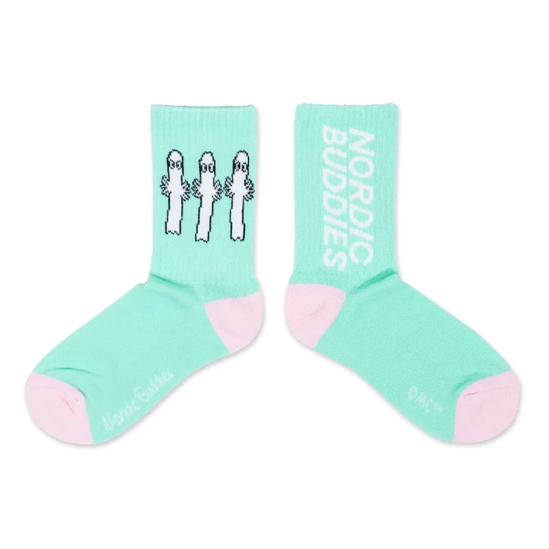 Thick cotton crew socks for cold-Hattifatteners Women´s Retrosocks - Turquoise