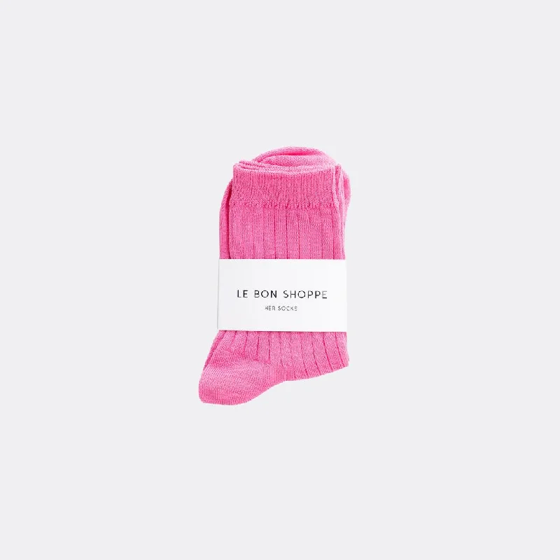 Long tube socks for sports-Her Socks (Bright Pink)