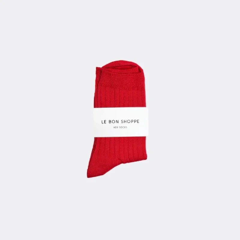 Lightweight cotton socks for breathability-Her Socks (Classic Red)