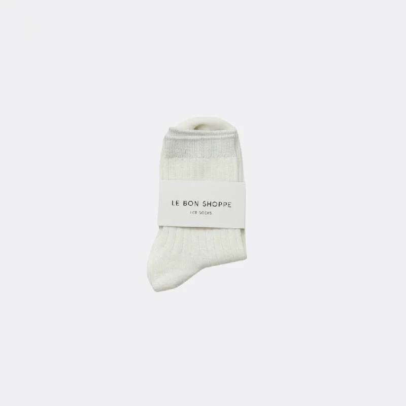 Large thermal crew socks for insulation-Her Socks (Classic White)