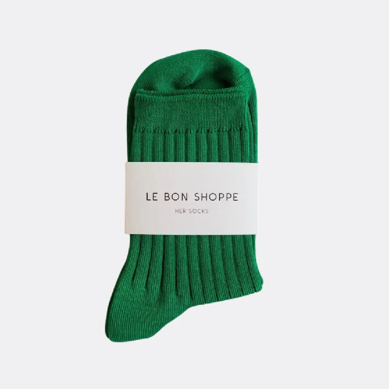 Bright crew socks for bold style-Her Socks (Kelly Green)