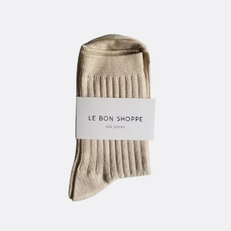 Luxury silk crew socks for luxury-Her Socks (Porcelain)