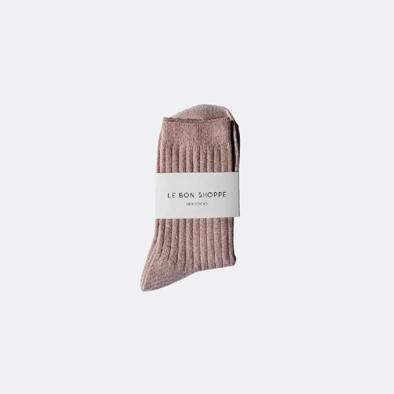 Contemporary polka dot socks for women-Her Socks (Rose Glitter)