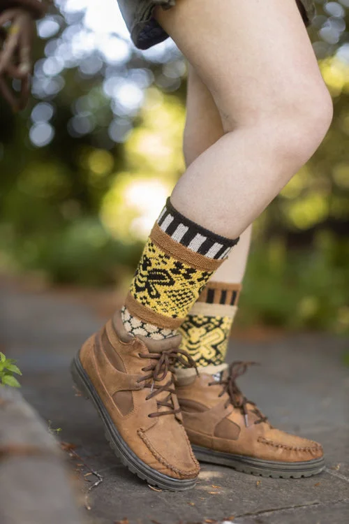 Luxury alpaca crew socks for premium-Honey Bee Crew