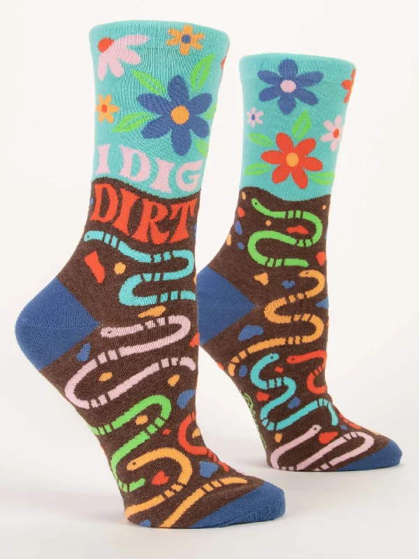 Vintage wool ankle socks for nostalgia-I Dig Dirt W-Crew Socks