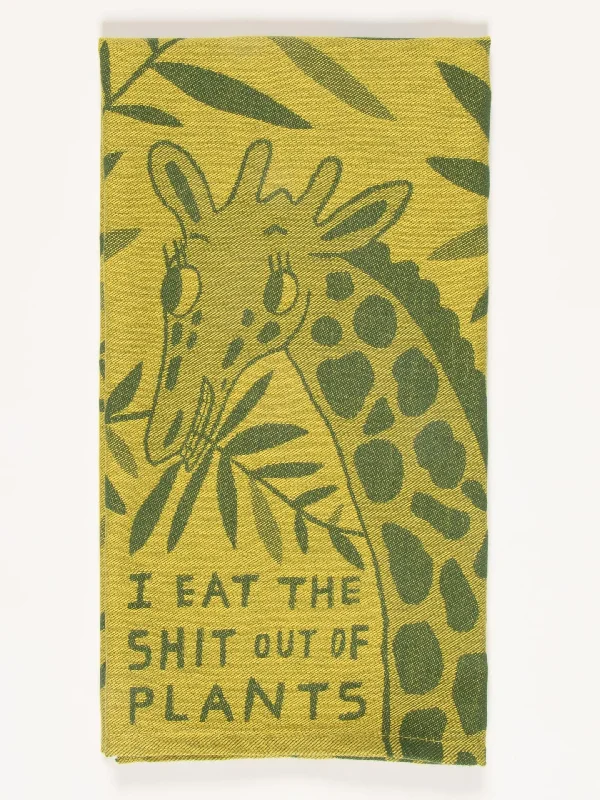 Vintage floral socks for charm-I Eat The Shit Out Of Plants Dish Towel