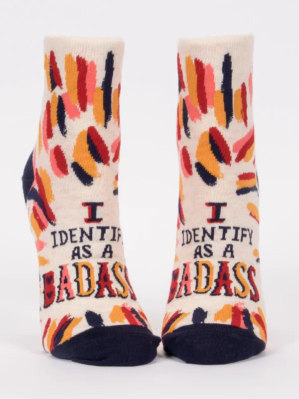 Custom knit ankle socks for special-I Identify As A Badass W-Ankle Socks