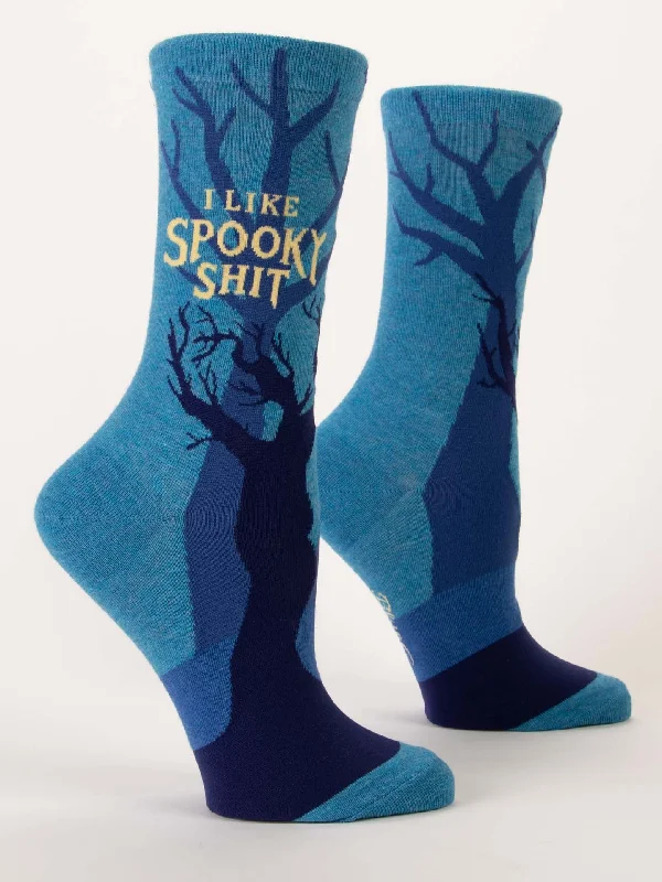 Small patterned ankle socks for toddlers-I Like Spooky Shit W-Crew Socks