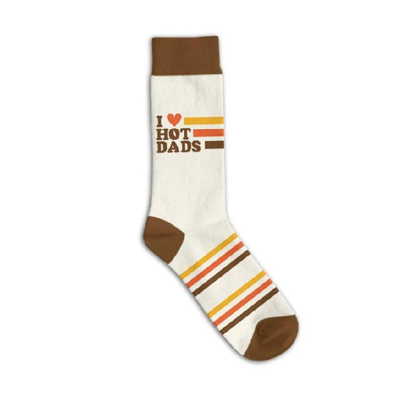 Long athletic socks for basketball-I Love Hot Dads Socks | Retro Funny Socks