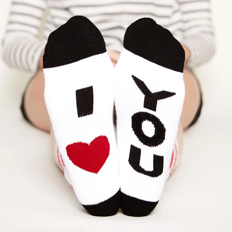 Small crew socks for kids-I Love You Socks