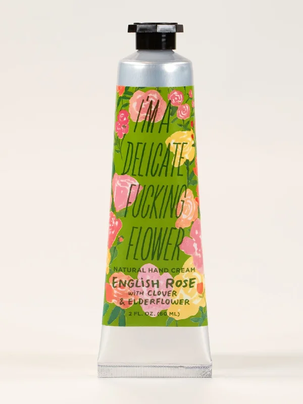 Breathable mesh socks for sports-I'm A Delicate Fucking Flower Hand Cream - English Rose with Clover Elderflower