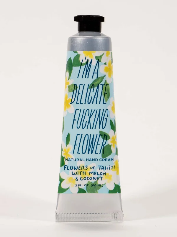 Non-slip socks for yoga-I'm A Delicate Fucking Flower Hand Cream Flowers Of Tahiti With Melon & Coconut