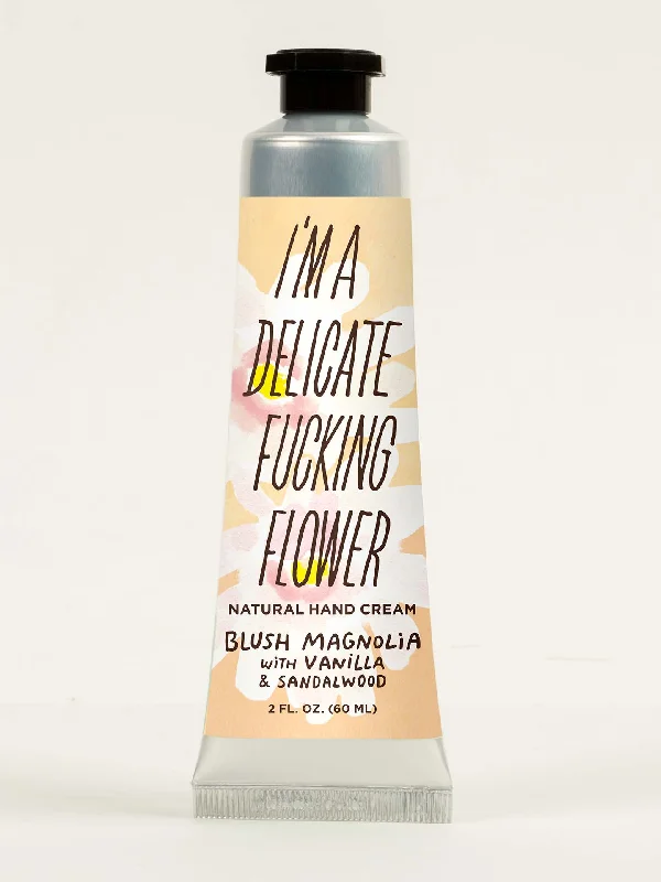 Colorful socks for bold fashion-I'm a Delicate Fucking Flower Natural Hand Cream - Blush Magnolia with Vanilla & Sandalwood