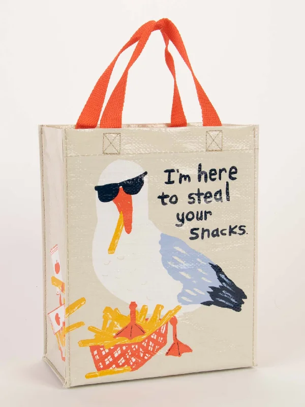 Funny crew socks for humor-I'm Here To Steal Your Snacks Handy Tote